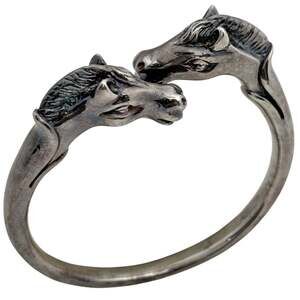 Hermes Hermès Cheval Horse Bangle, Motif Bracelet, Silver, Women's